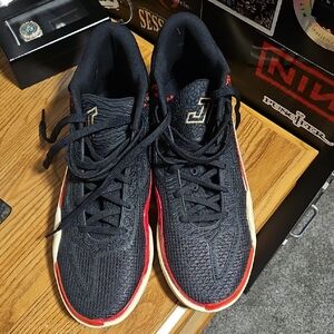 Jordan Black and Red Athletic Shoes Tatum 1